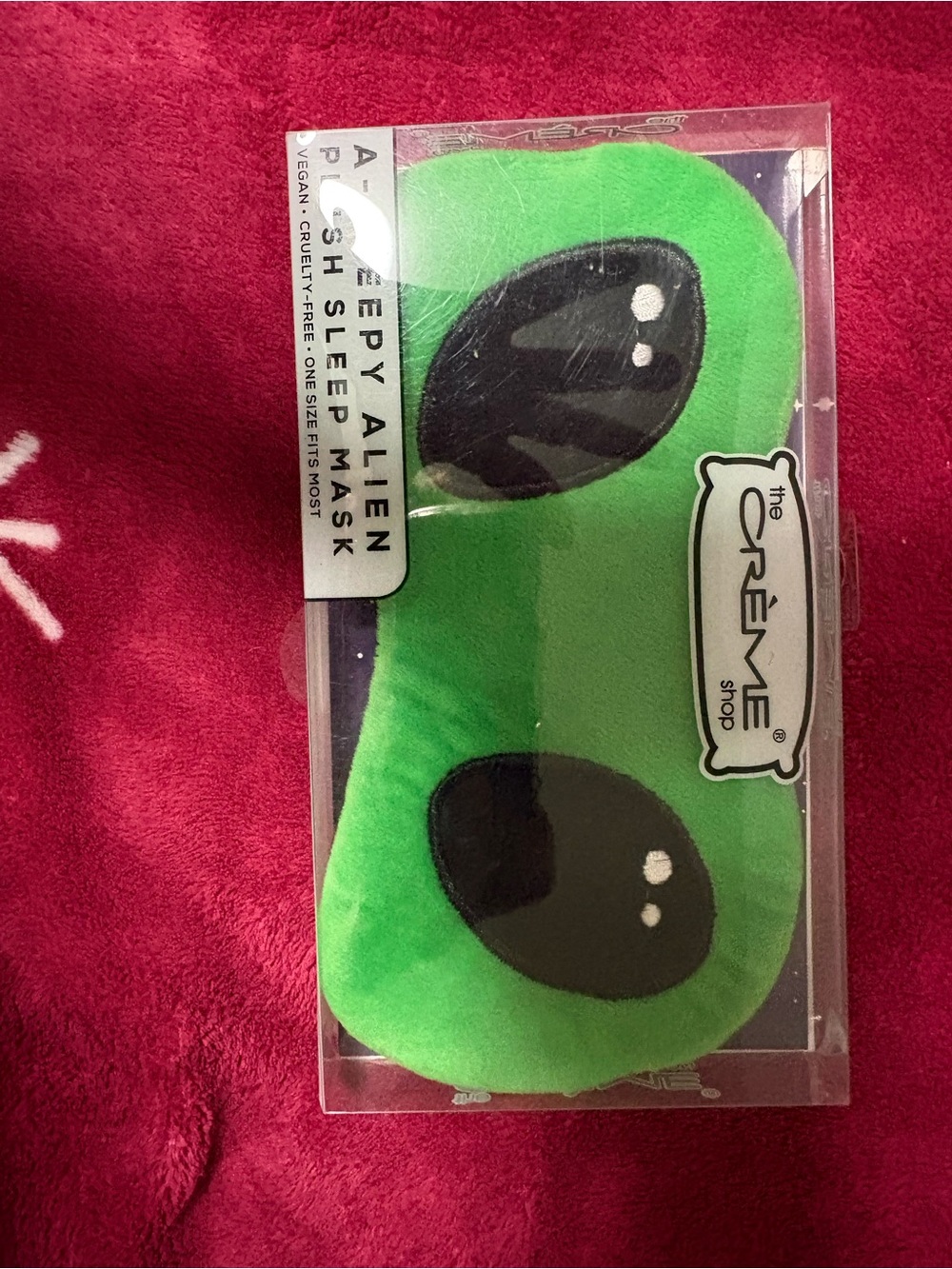 The Crème Shop Green Alien Plush Sleep Mask